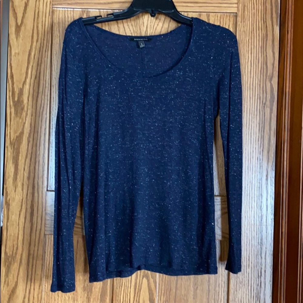 Navy top with silver specs